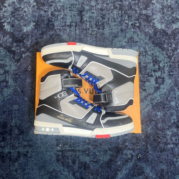 Louis Vuitton LV Trainer Sneaker Boot High Black  Sz UK 9.5 New With Box RARE - Picture 4 of 8